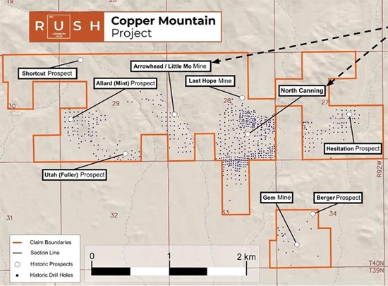 Figure 1: Map of the Copper Mountain Project